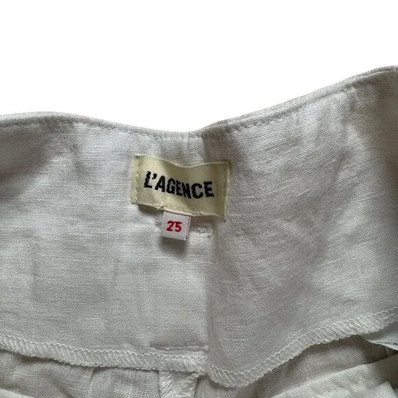 L'Agence Hilary Paperbag Shorts Women's Size 25 in White New Without Tags! - Picture 4 of 6